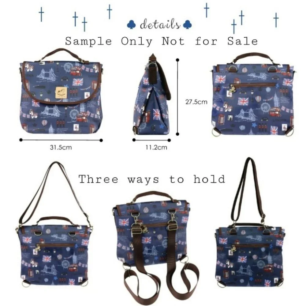 Waterproof Convertibe Handbag Backpack Crossbody Multifunctional Triple Use Bag - Picture 3 of 13